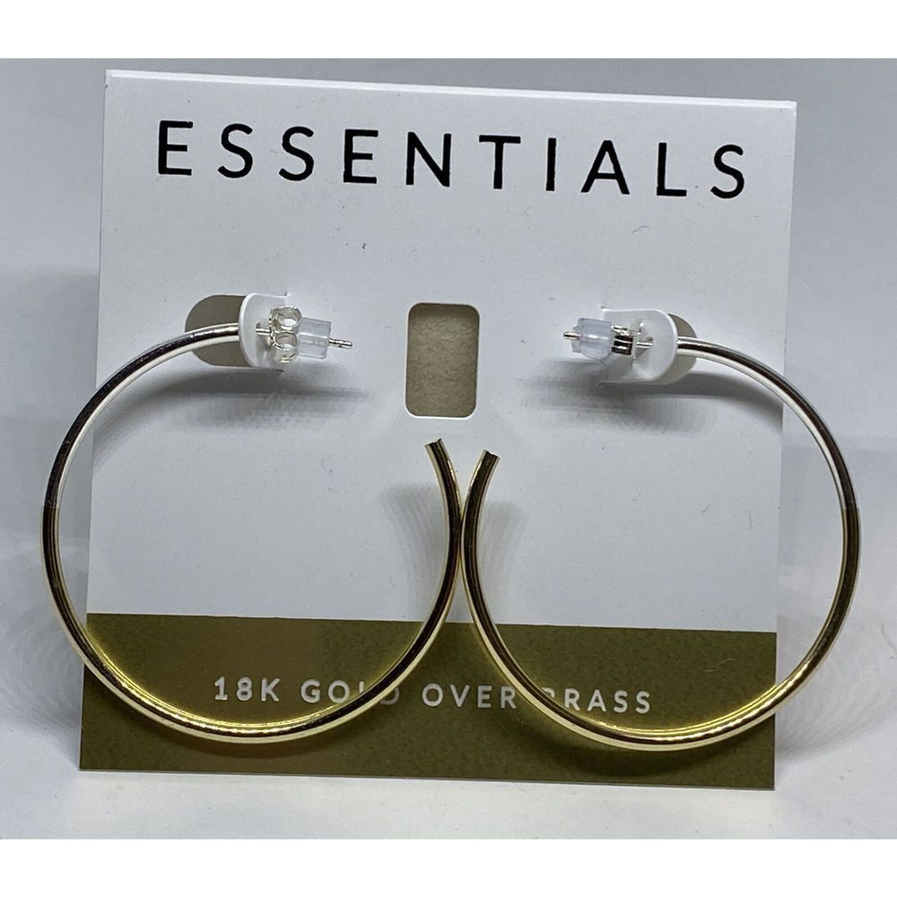 Essentials Two-Tone Medium Hoop Earrings in Silver- & Gold-Plate MSRP $50 CP297
